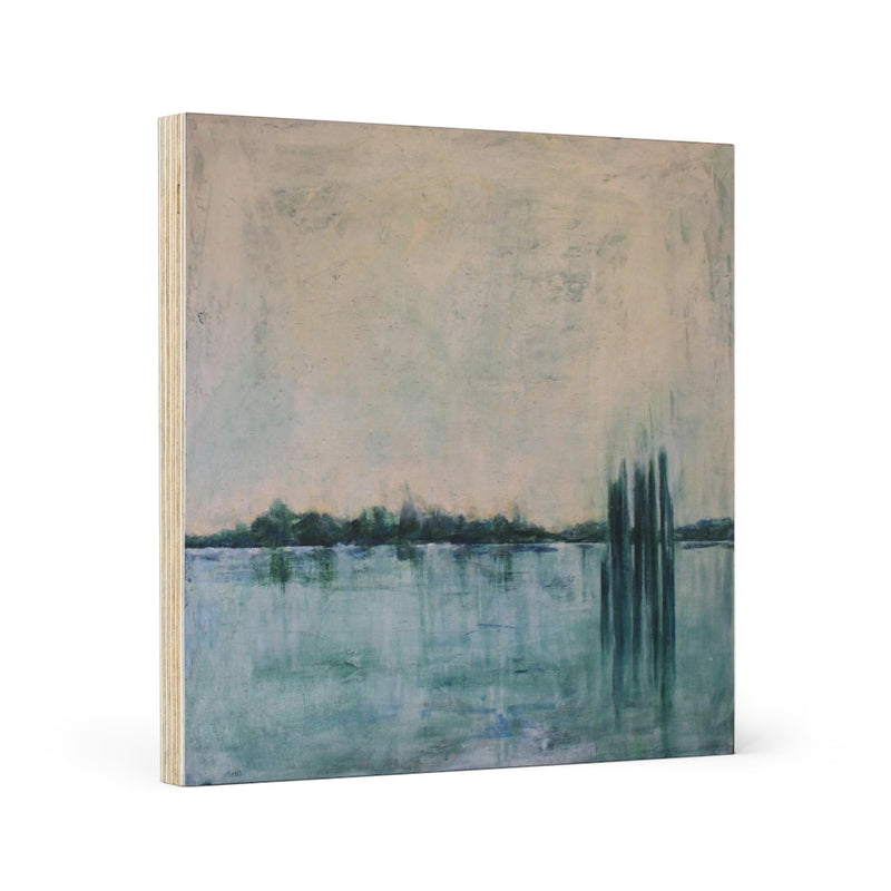 Columbia River I - Greens to Love More! -  Printed on Wood Canvas