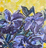 Allegro - Original Painting in Lavender Blues, Yellow, Red