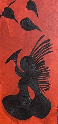 Allegro-Original-Acrylic-Von-Aldenbruck-Studio-Portland-Oregon-red-backround-black-trumpeter