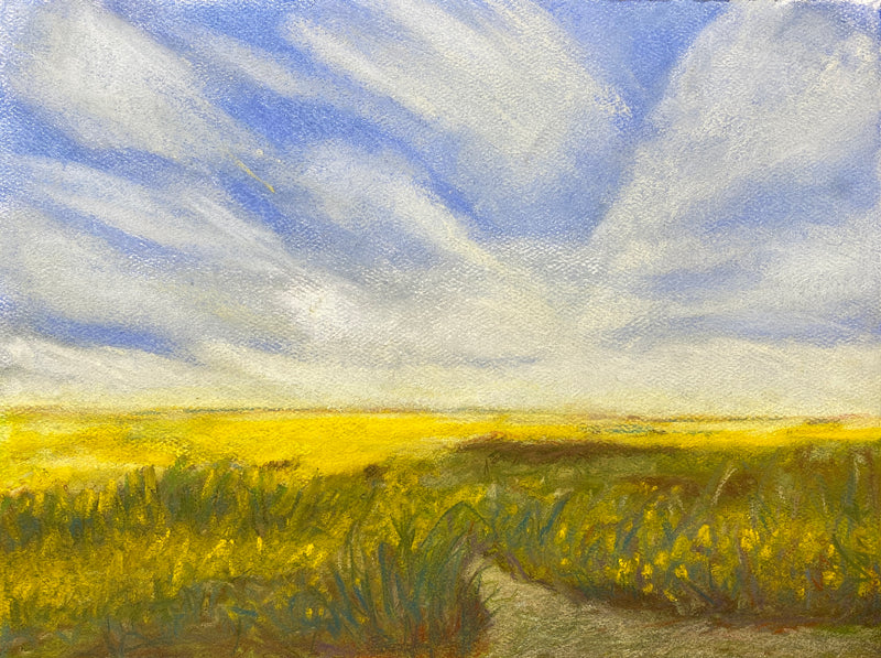 Beach-Path-Original-Pastel-Von-Aldenbruck-Studio-Portland-Oregon-Yellows-Blues-Greens