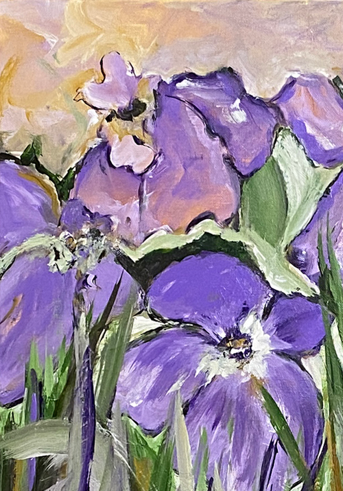 Jubiliee-Original-Acrylic-Impressionist-Painting-Von-Aldenbruck-Studio-Portland-Oregon-Painting-Violet-yellow-Green 