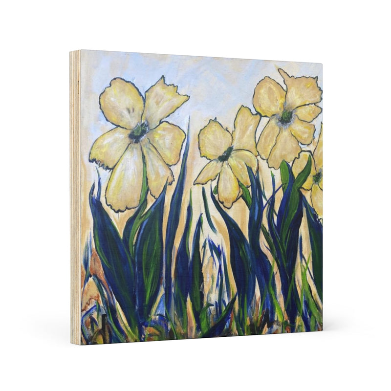 Yellow Flower Field. - Print on Wood Canvas